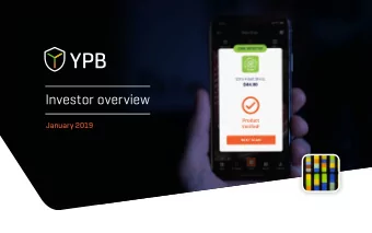 Investor overview  January 2019  Disclaimer  The information in this presentation does not