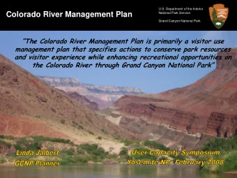 Colorado River Management Plan  National Park Service  Grand Canyon National Park  The Colorado