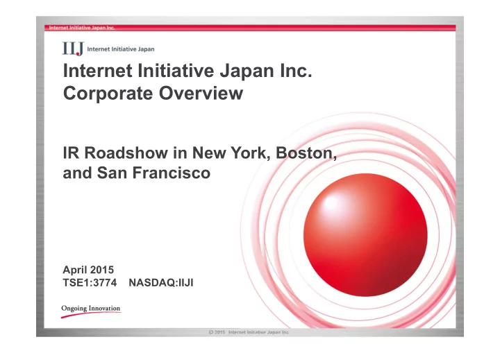 internet initiative japan inc corporate overview