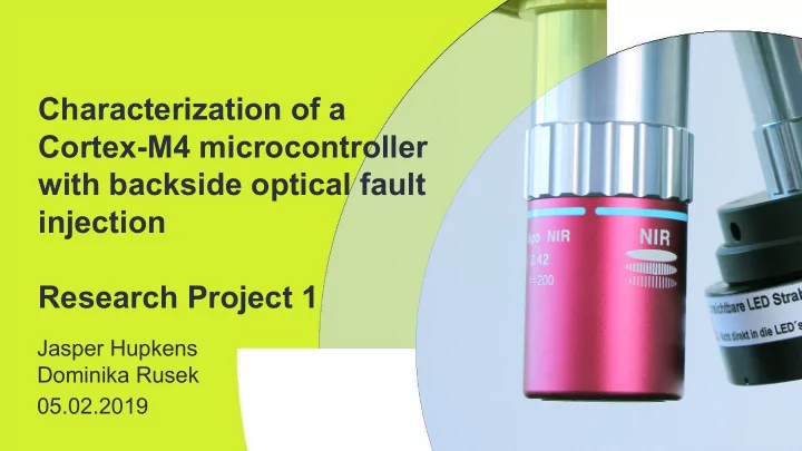 characterization of a cortex m4 microcontroller with