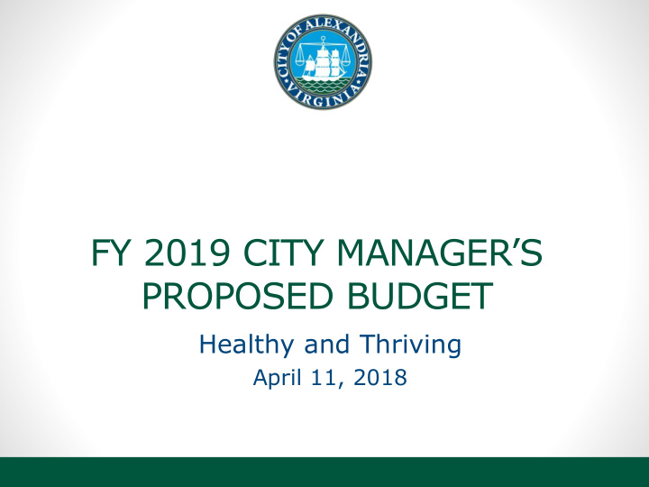 fy 2019 city manager s proposed budget