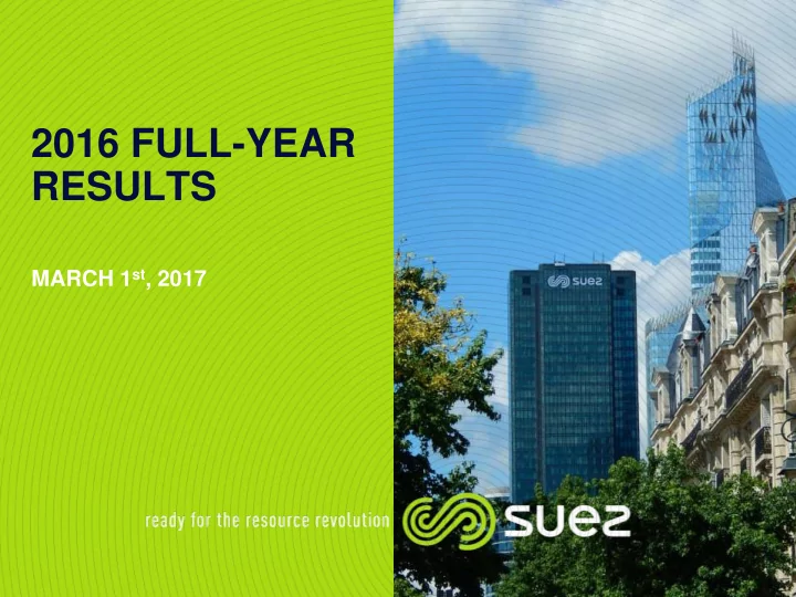 2016 full year results