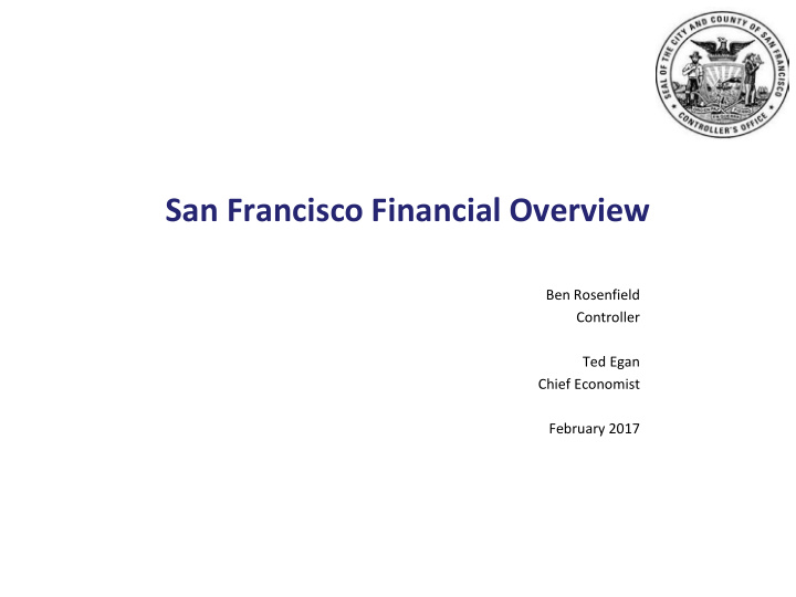 san francisco financial overview