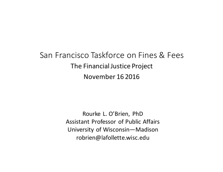 san francisco taskforce on fines fees