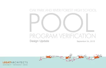 POOL  OAK PARK AND RIVER FOREST HIGH SCHOOL  PROGRAM VERIFICATION  SEPTEMBER 15, 2015 Design Update