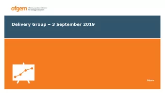Delivery Group  3 September 2019  Ofgem  Delivery Group meeting agenda  Agenda item  Time