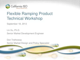 Technical Workshop  September 18, 2012  Lin Xu, Ph.D.  Senior Market Development Engineer  Don