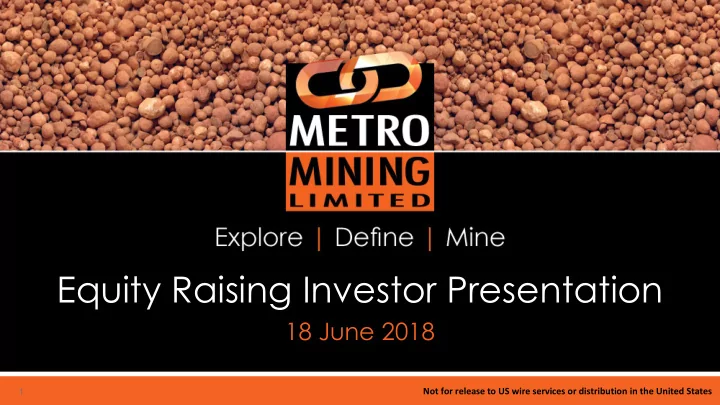 equity raising investor presentation