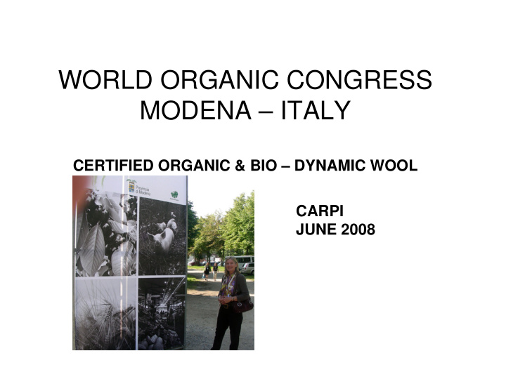 world organic congress modena italy