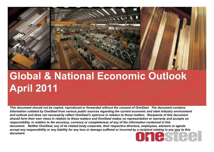 global national economic outlook april 2011