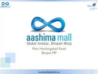 Main Hoshangabad Road  Bhopal, MP  www.beyondsquarefeet.com  1  Description  :  Shopping Mall