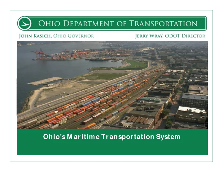 ohio s m aritime transportation system