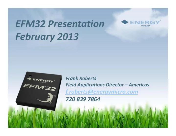 efm32 presentation february 2013