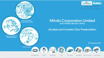 Minda Corpor  oration  ion Limit  ited  Driver Informa  mation  And Telema  matics System  (NSE: