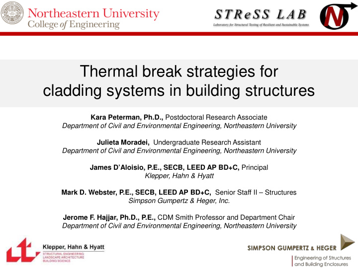 thermal break strategies for cladding systems in building