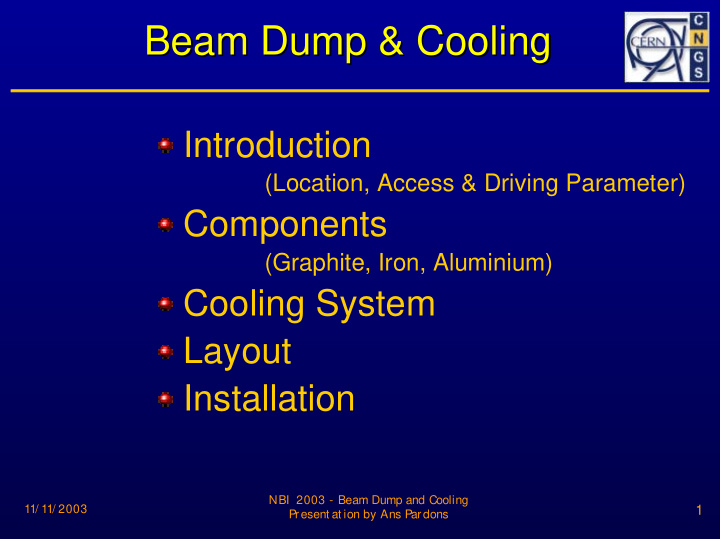 beam dump cooling beam dump cooling