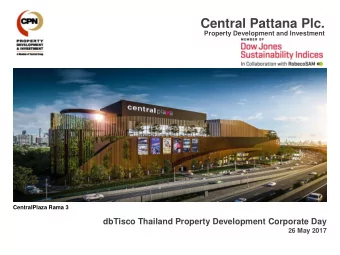 Central Pattana Plc.  Property Development and Investment  CentralPlaza Rama 3  dbTisco Thailand