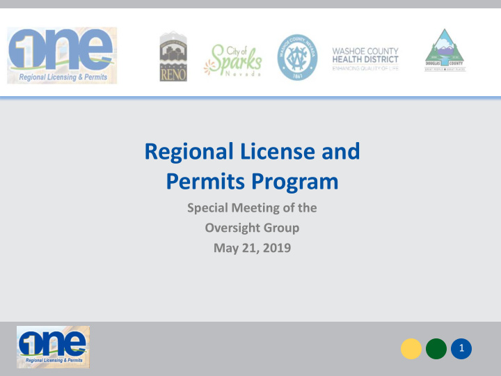 regional license and permits program