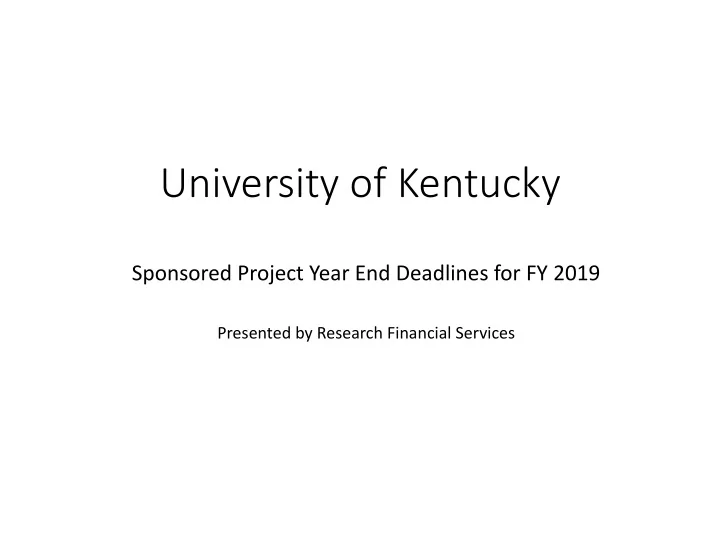 university of kentucky