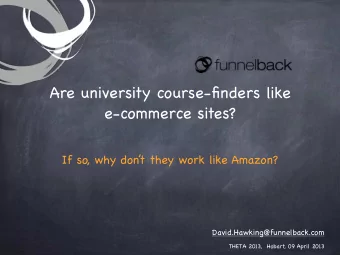 Are university course-finders like  e-commerce sites?  If so, why don  t they work like Amazon?