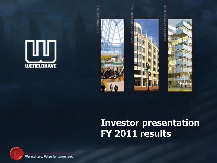 fy 2011 results recent highlights