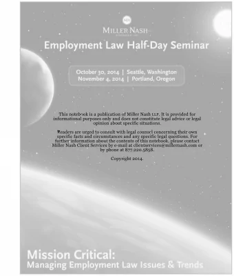 C ASE L AW C OSMOS : A S TATE AND F EDERAL E MPLOYMENT L AW U PDATE  Tara OHanlon and Jeffrey