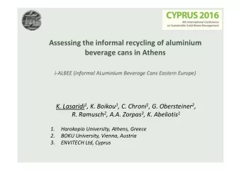 Assessing the informal recycling of aluminium beverage cans in Athens i  ALBEE (informal
