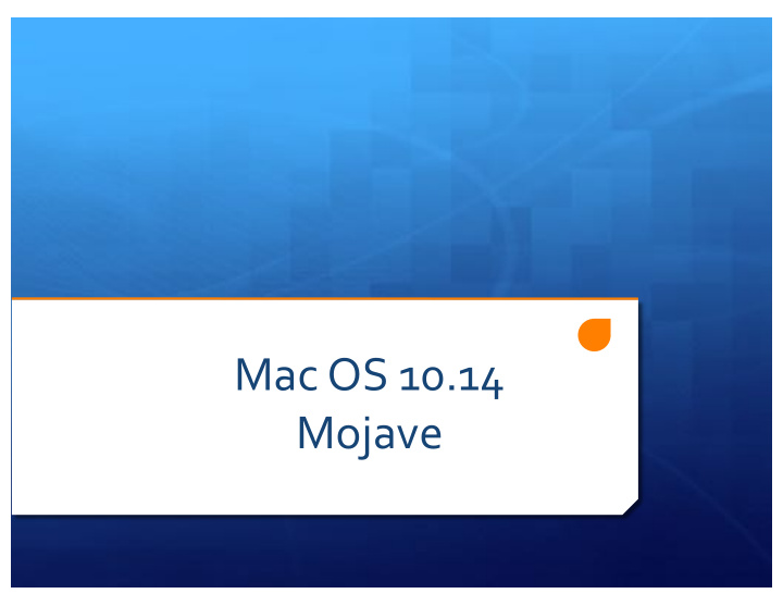 mac os 10 14 mojave introduction