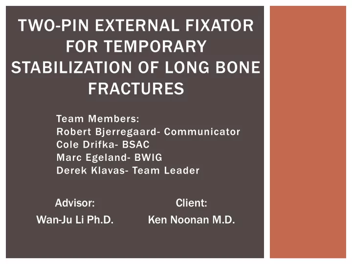 stabilization of long bone