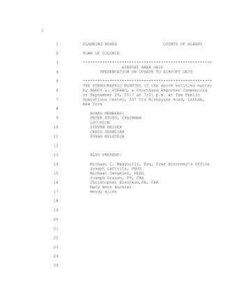 1  1          PLANNING BOARD                   COUNTY OF ALBANY  2          TOWN OF COLONIE  3