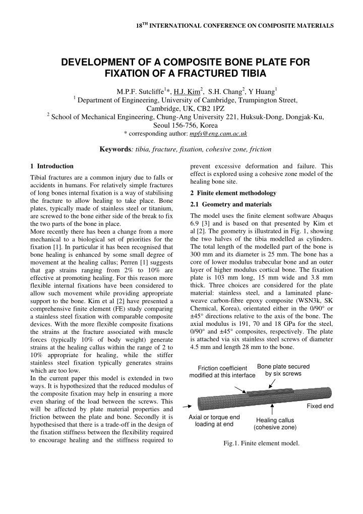 development of a composite bone plate for fixation of a