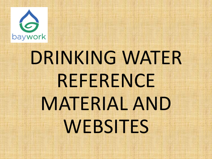 drinking water reference