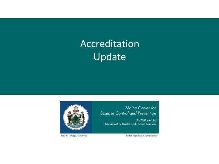 accreditation update planning for reaccreditation