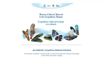 Jn Kadlek , Carpathian Wetland Initiative  5th Meeting, Carpathian Convention WG on Cultural