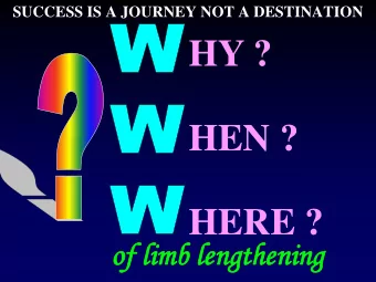 HY ?  HEN ?  HERE ?  of  of lim  limb  b le  lengthening  ngthening  RASHTRAPATI NATIONAL AWARD