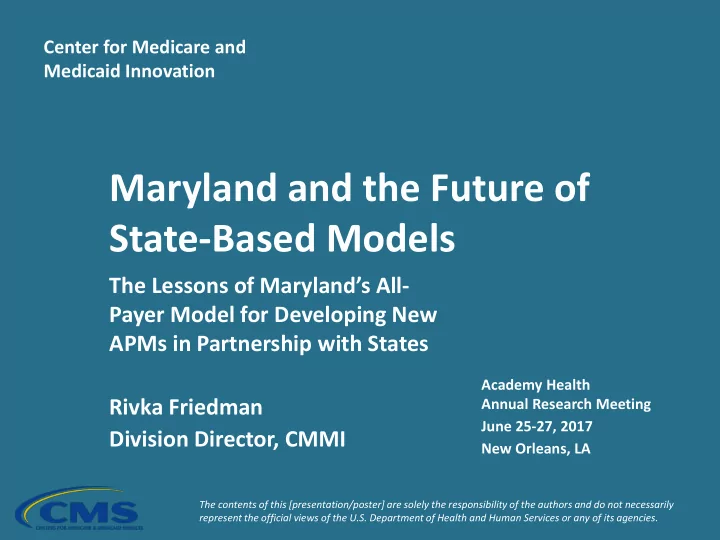 maryland and the future of