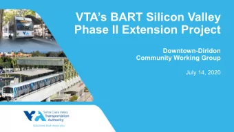 VTAs BART Silicon Valley  Phase II Extension Project  Downtown-Diridon  Community Working Group