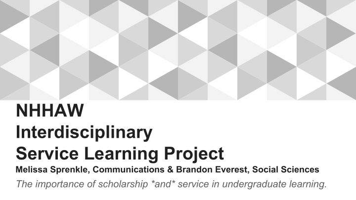 nhhaw interdisciplinary service learning project