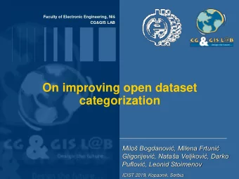 On improving open dataset  categorization Milo  Bogdanovi, Milena Frtuni  Gligorijevi,
