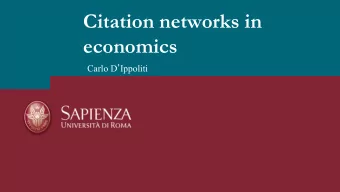 Citation networks in  economics Carlo D  Ippoliti Carlo D  Ippoliti  Citation Networks in