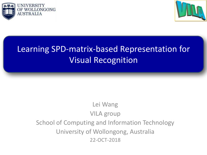 learning spd matrix based representation for visual