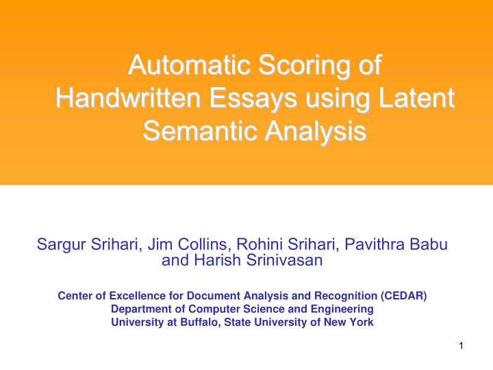 automatic scoring of automatic scoring of handwritten