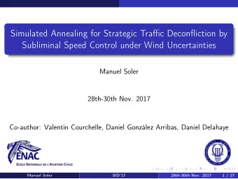 Simulated Annealing for Strategic Traffic Deconfliction by  Subliminal Speed Control under Wind