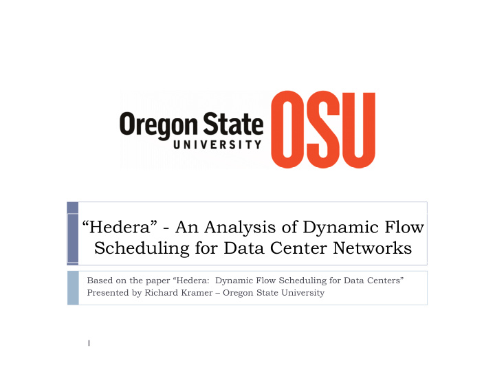 hedera an analysis of dynamic flow scheduling for data