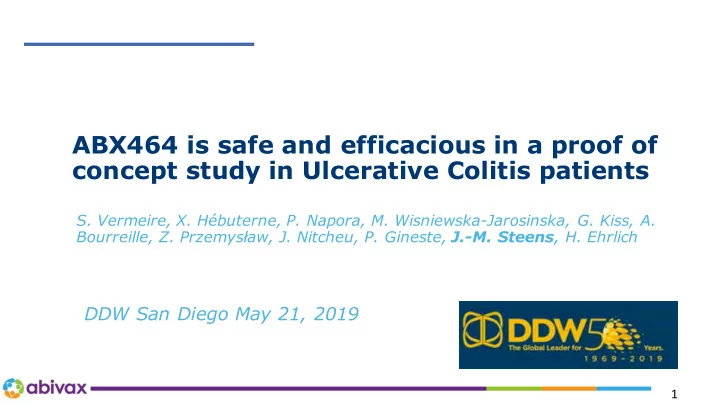 abx464 is safe and efficacious in a proof of concept