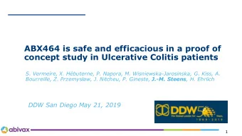 ABX464 is safe and efficacious in a proof of  concept study in Ulcerative Colitis patients  S.