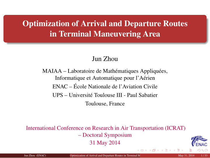 optimization of arrival and departure routes in terminal