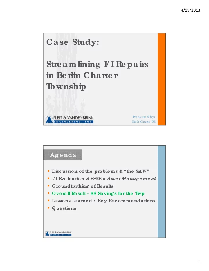 case study str e amlining i i re pair s in be r lin char