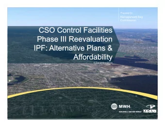 Narragansett Bay  Commission  4 December2014    Alternative Plans    Alternative Plan