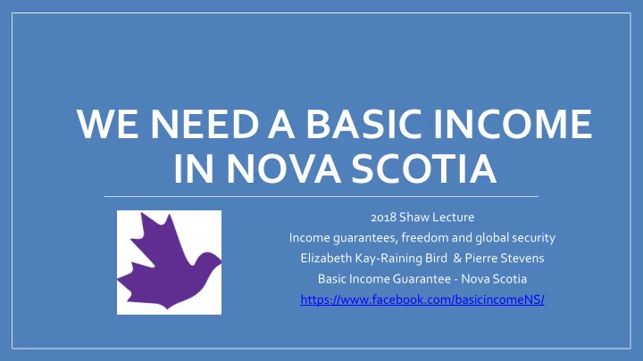 we need a basic income